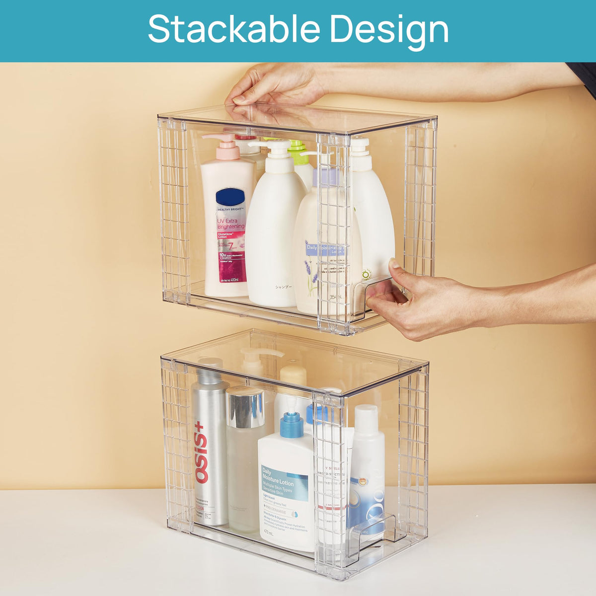 Vtopmart built-in handle design makes drawers easy to pull out.