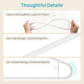 Built-in multi-purpose hooks securely hold strappy dresses and camisoles.