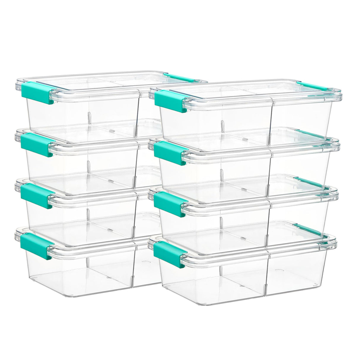 Vtopmart clear pencil box with removable divider showing organized compartments