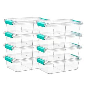 Vtopmart clear pencil box with removable divider showing organized compartments