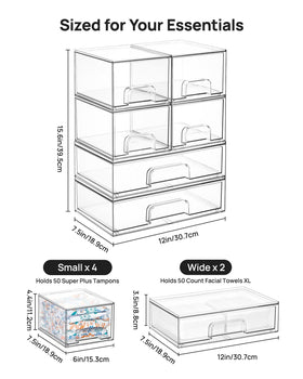 Vtopmart clear plastic organizer bin for bathroom toiletries.