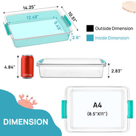 Vtopmart clear-view bin with lid open, quick item access