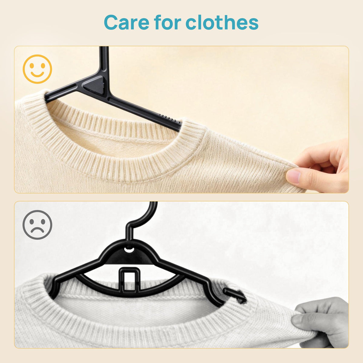 Vtopmart delicate fabrics stay in place thanks to non-slip micro-texture on shoulders.