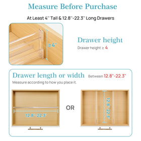 Vtopmart drawer divider with edge smoothing protects drawers from snags