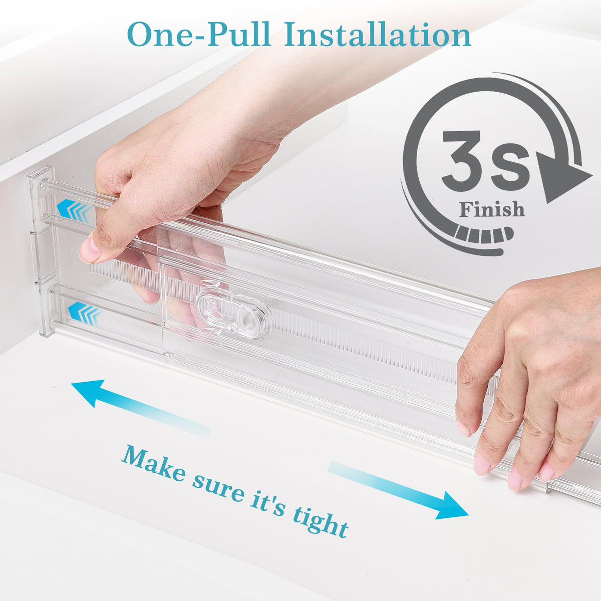 Vtopmart divider expands from 12.8 to 22.3 inches for flexible fit