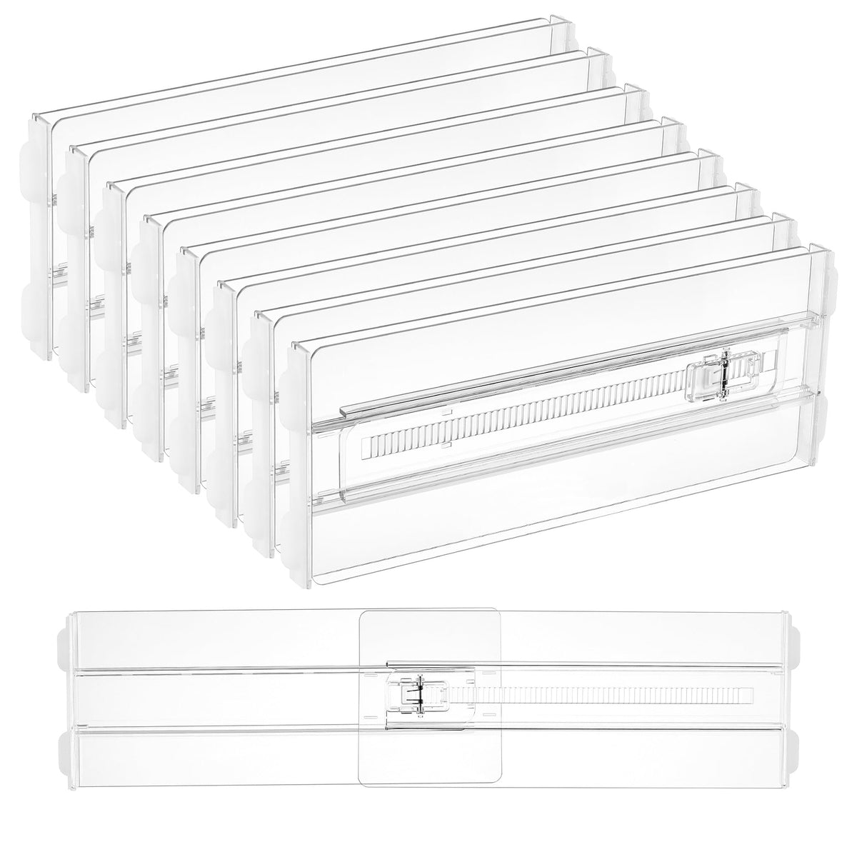 Vtopmart drawer divider extended to fit large drawers for organized clothing.