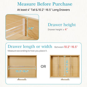 Vtopmart drawer divider with silicone buffers protects drawers from scratches.
