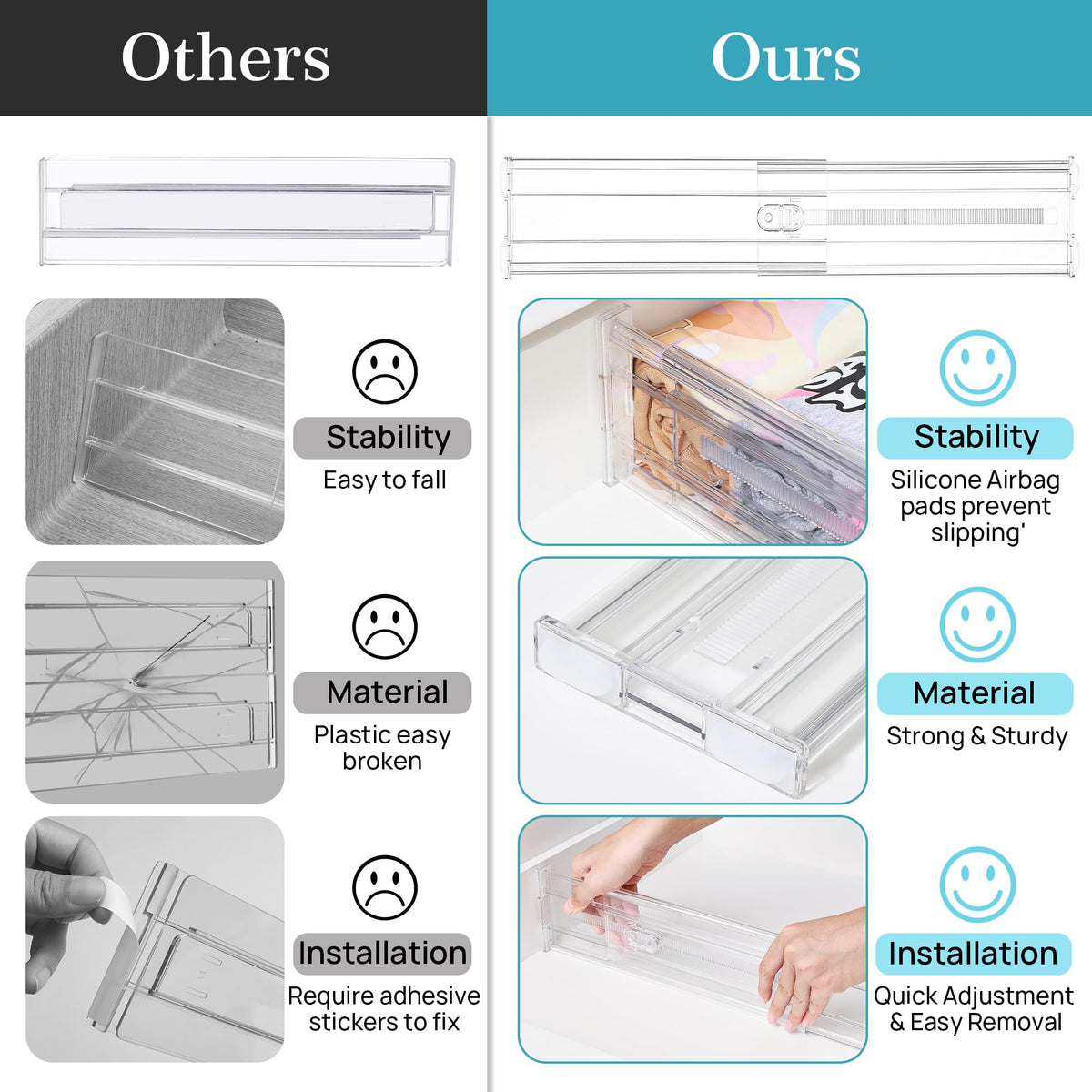 Vtopmart space-saving design allows vertical or horizontal placement