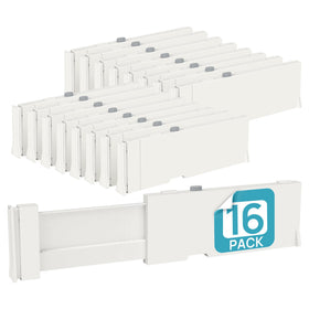 Vtopmart drawer dividers 16-pack assembled in a drawer for tidy clothing organization.