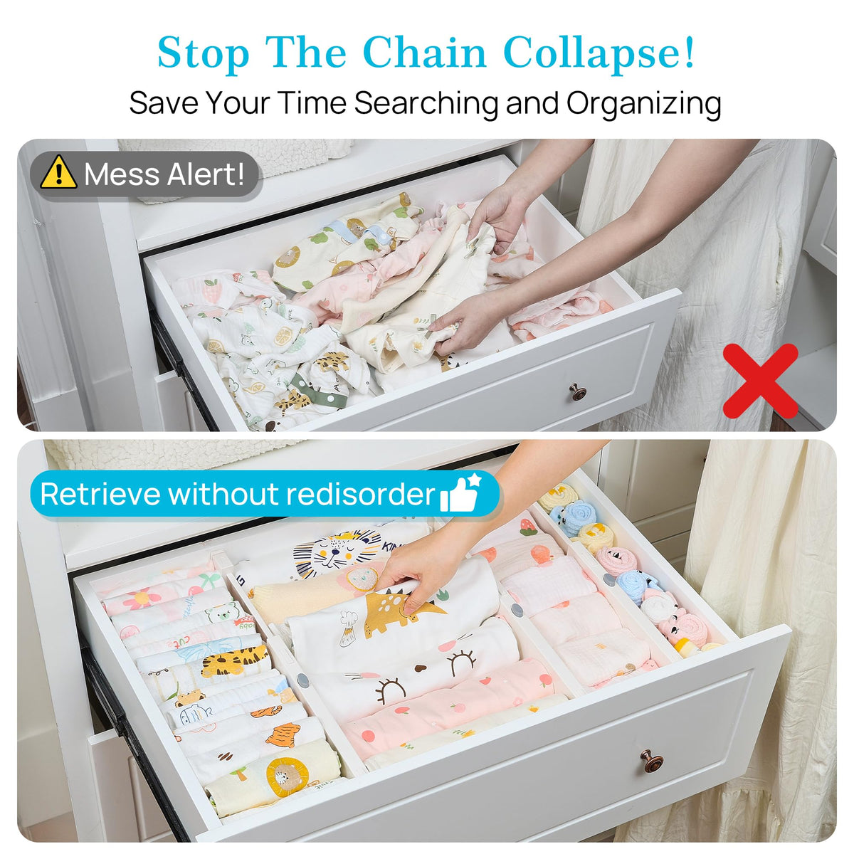 Vtopmart 4 inch high divider keeps contents neat and separated