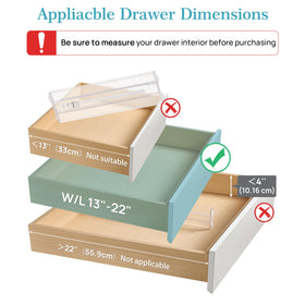 Vtopmart clear plastic dividers protecting drawers while keeping contents visible