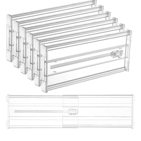 Vtopmart six pack of drawer dividers organized in a kitchen drawer for improved storage