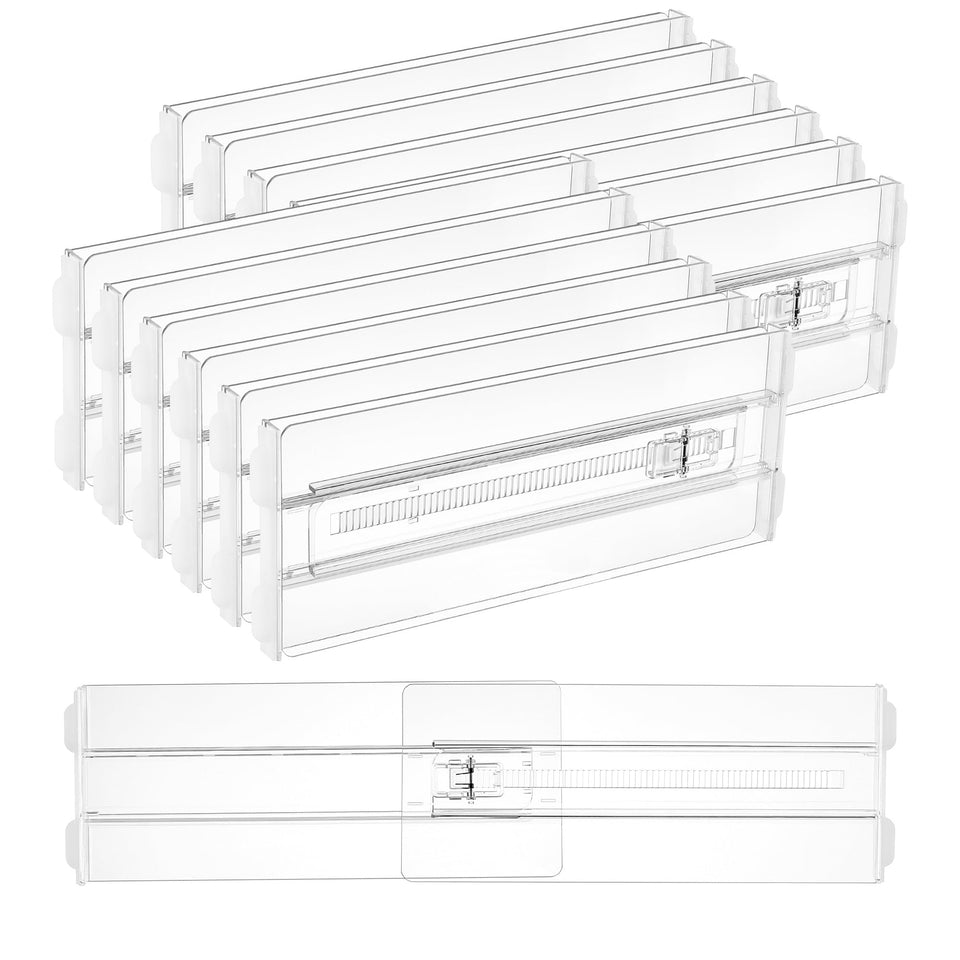 Vtopmart drawer dividers in transparent plastic keep clothes neatly separated