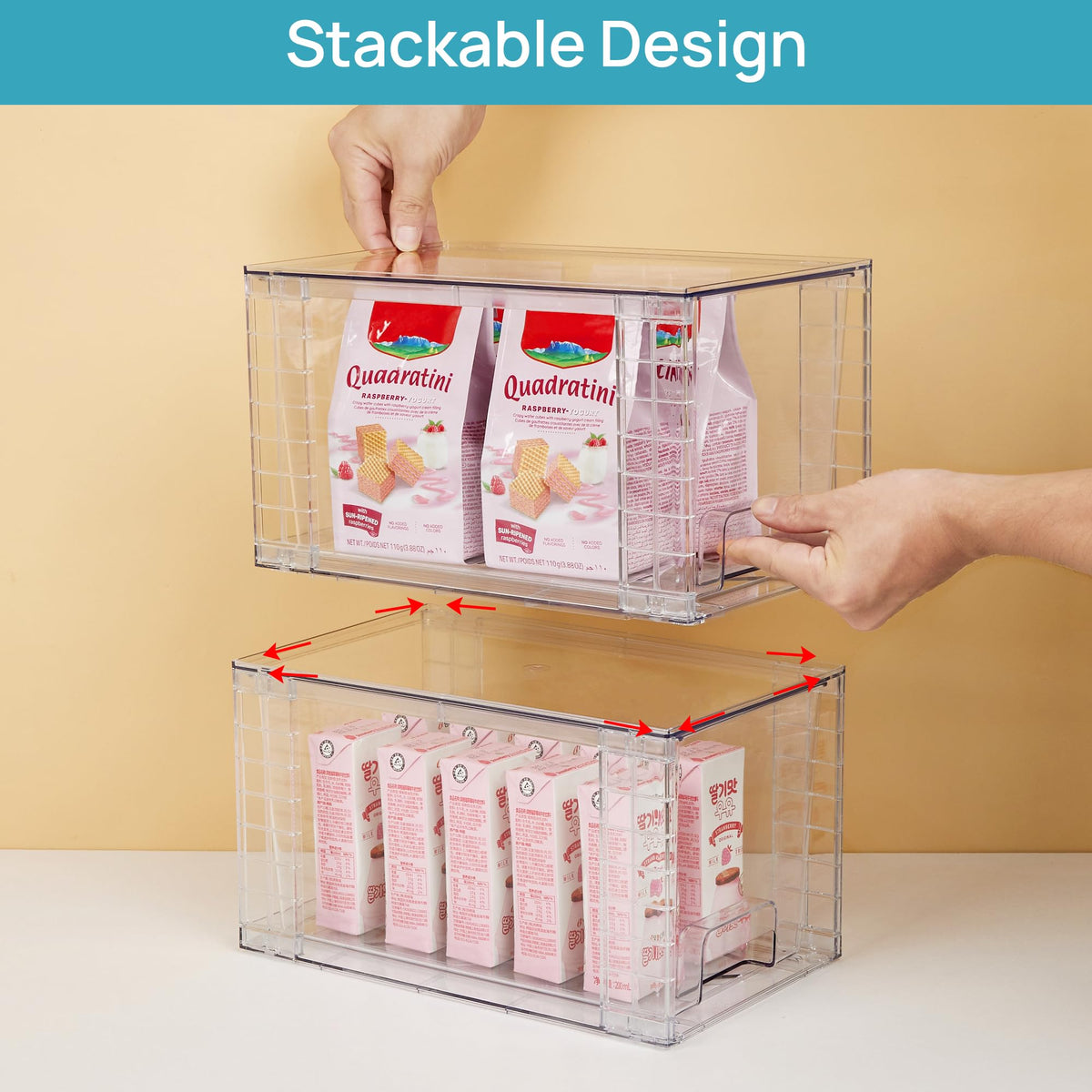 Vtopmart drawer with built-in handles offers easy pull-out access every day.