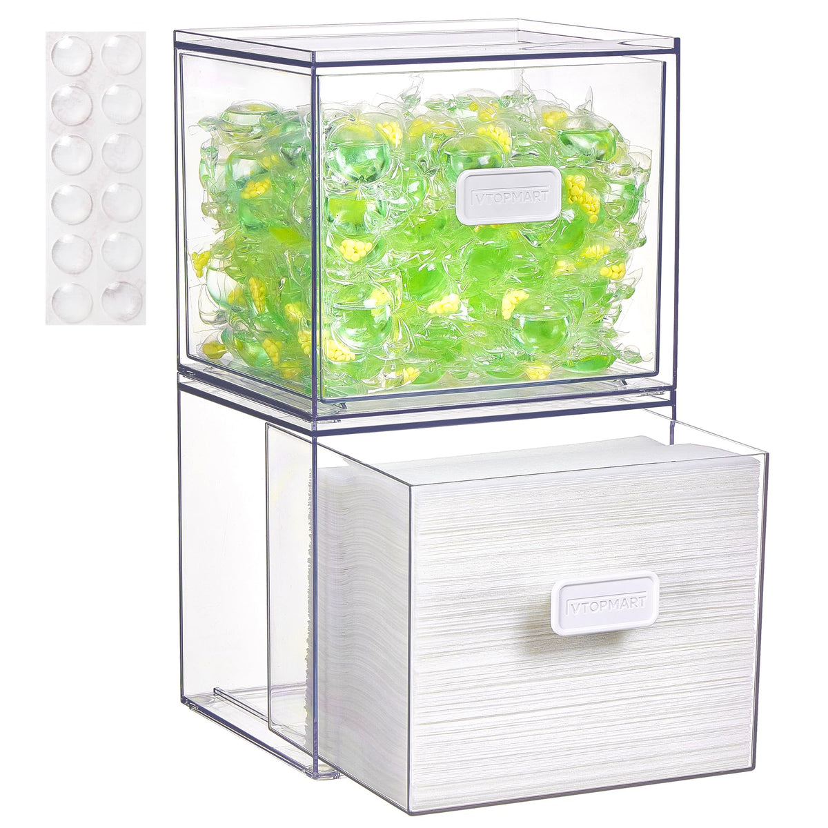 Vtopmart dryer sheet holder drawer compact two-pack for organized laundry supplies
