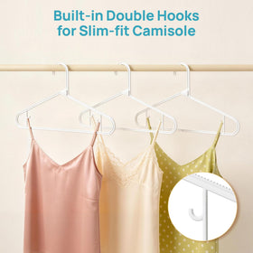 Durable plastic construction resists bending for long-lasting closet organization.