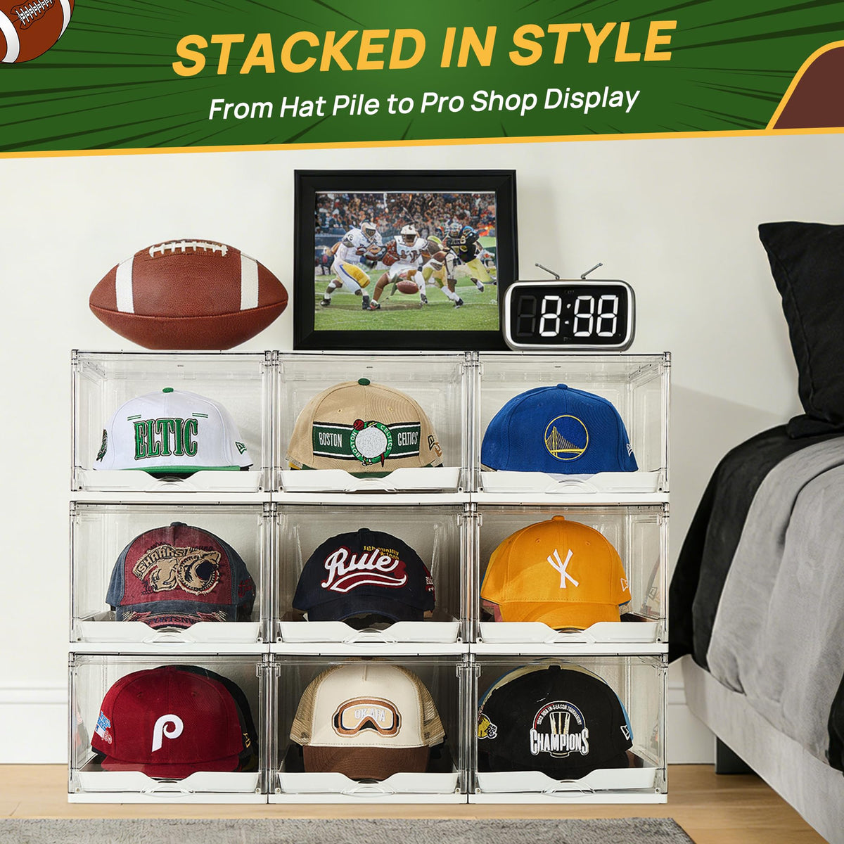 Vtopmart drawer-access keeps hats secure while still reachable.