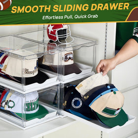 Vtopmart sliding tray makes grabbing a favorite hat quick and easy.
