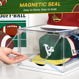 Vtopmart transparent box lets you spot the hat you want at a glance.