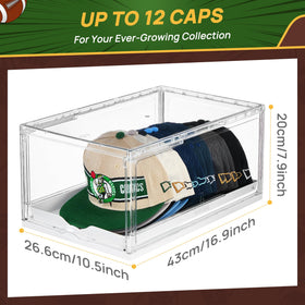 Two-pack storage keeps hats organized and accessible in any closet or desk area.