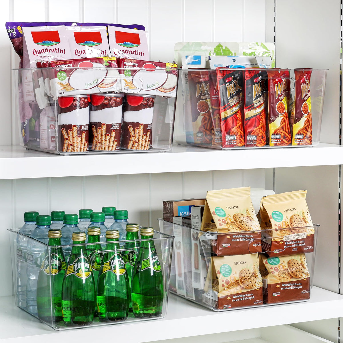 Vtopmart kitchen pantry bin transparent for quick checks.