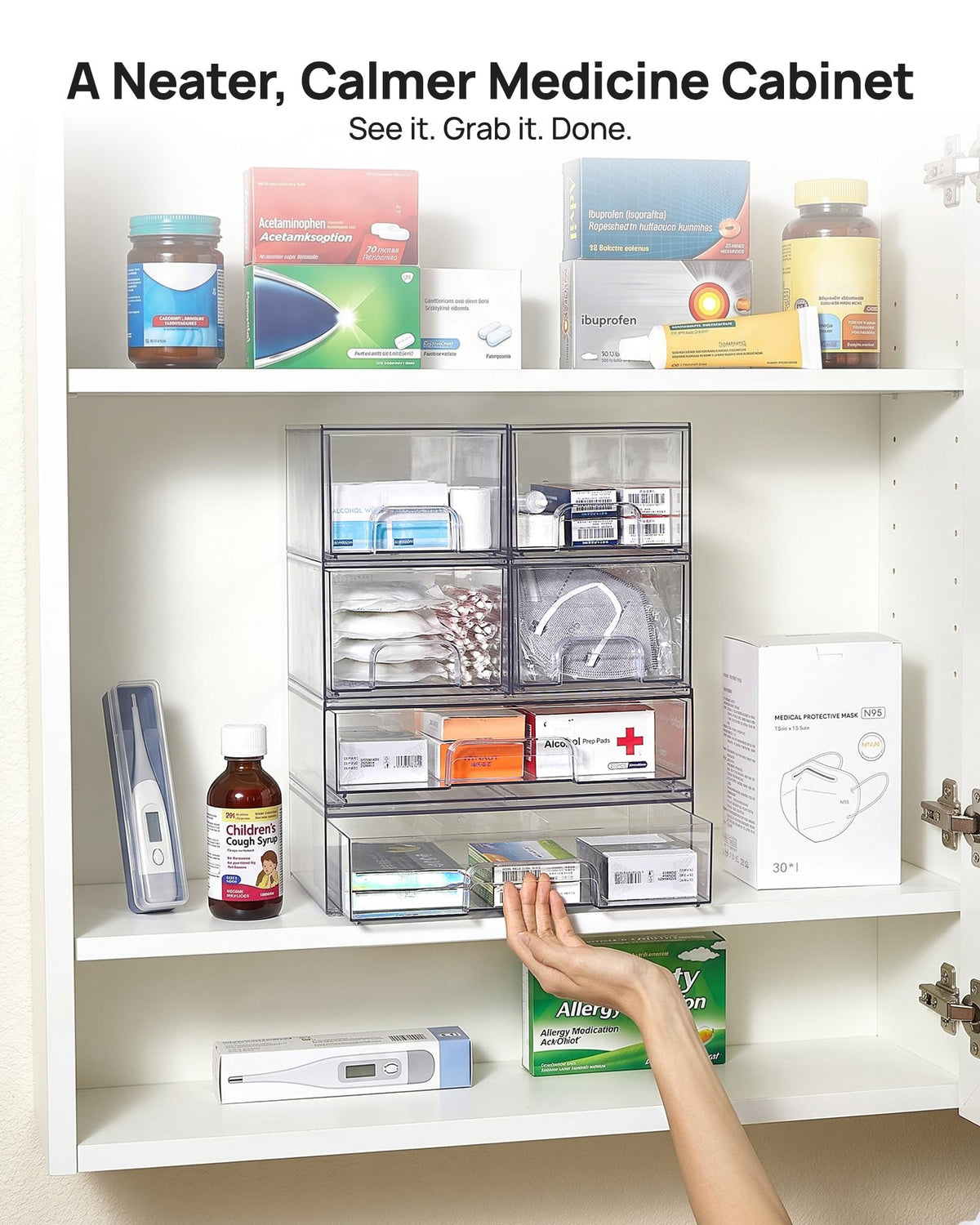 Vtopmart laundry-room storage drawers keep detergents organized.