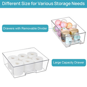 Pet plastic bins offer durable, clear visibility for everyday pantry and bath storage.