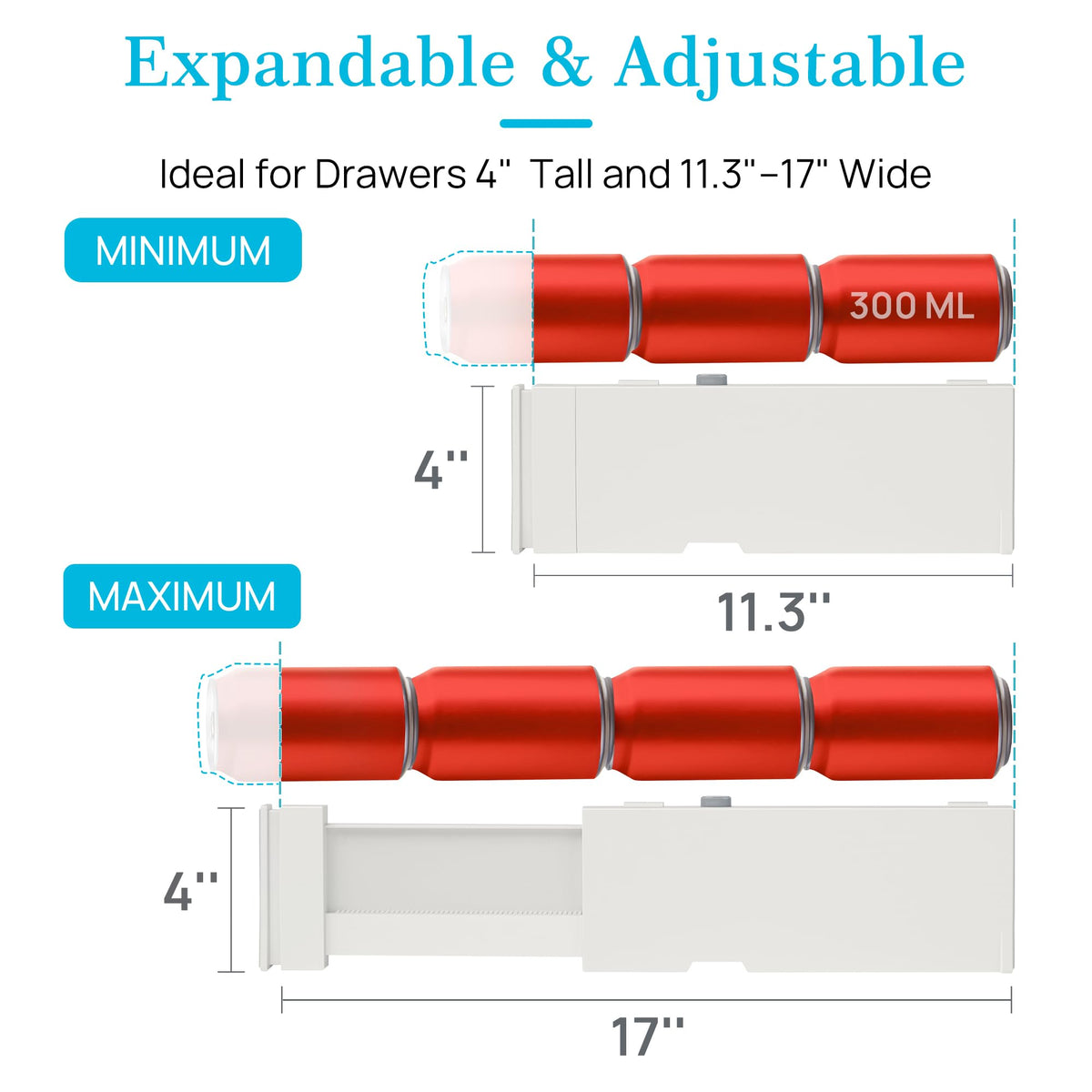 Vtopmart multipurpose divider ideal for clothes, kitchen utensils, cosmetics, and office supplies.