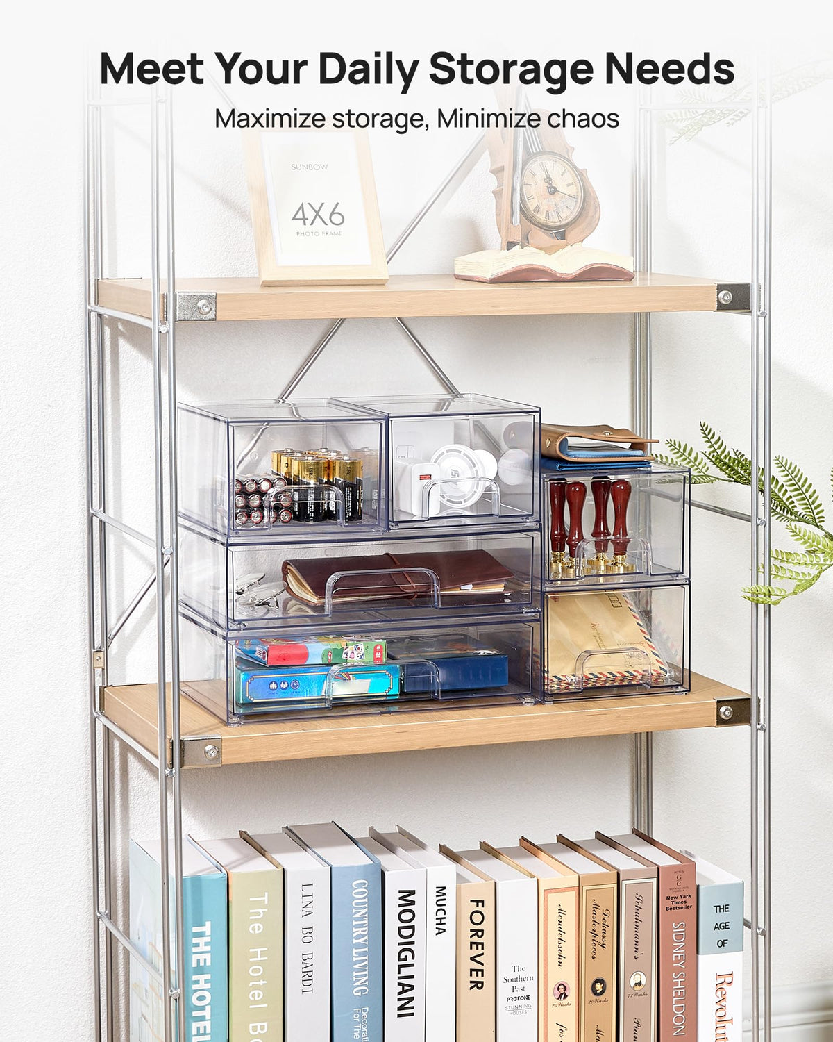 Vtopmart pantry kitchen storage drawers for neat shelves and easy access.