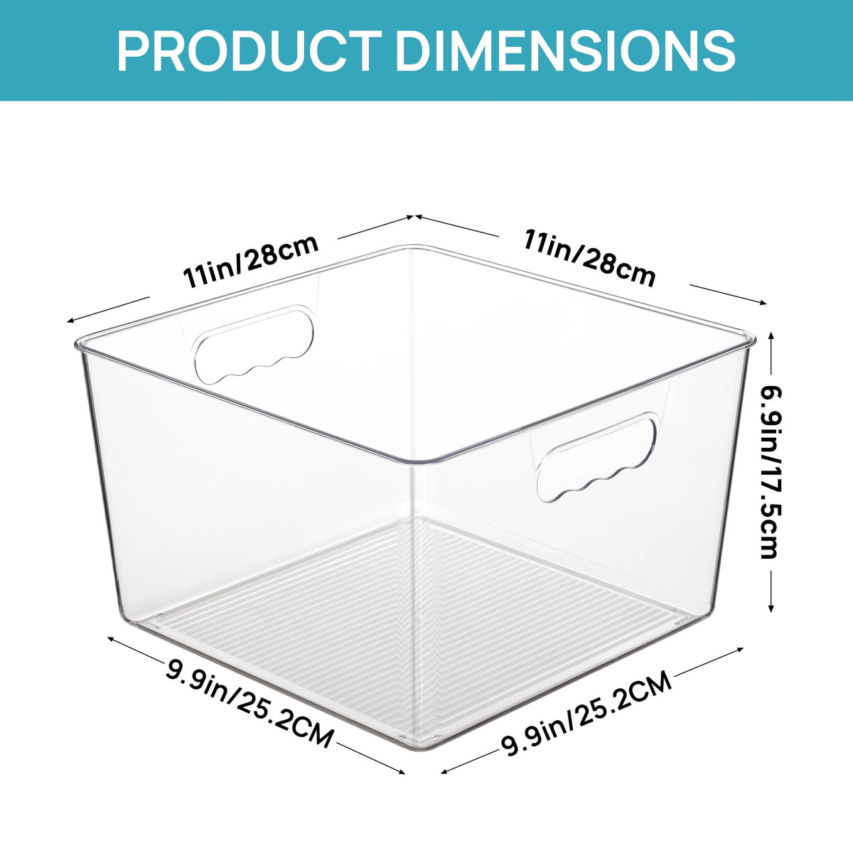 Vtopmart pantry-organization-bin-clear provides quick content visibility for daily use.