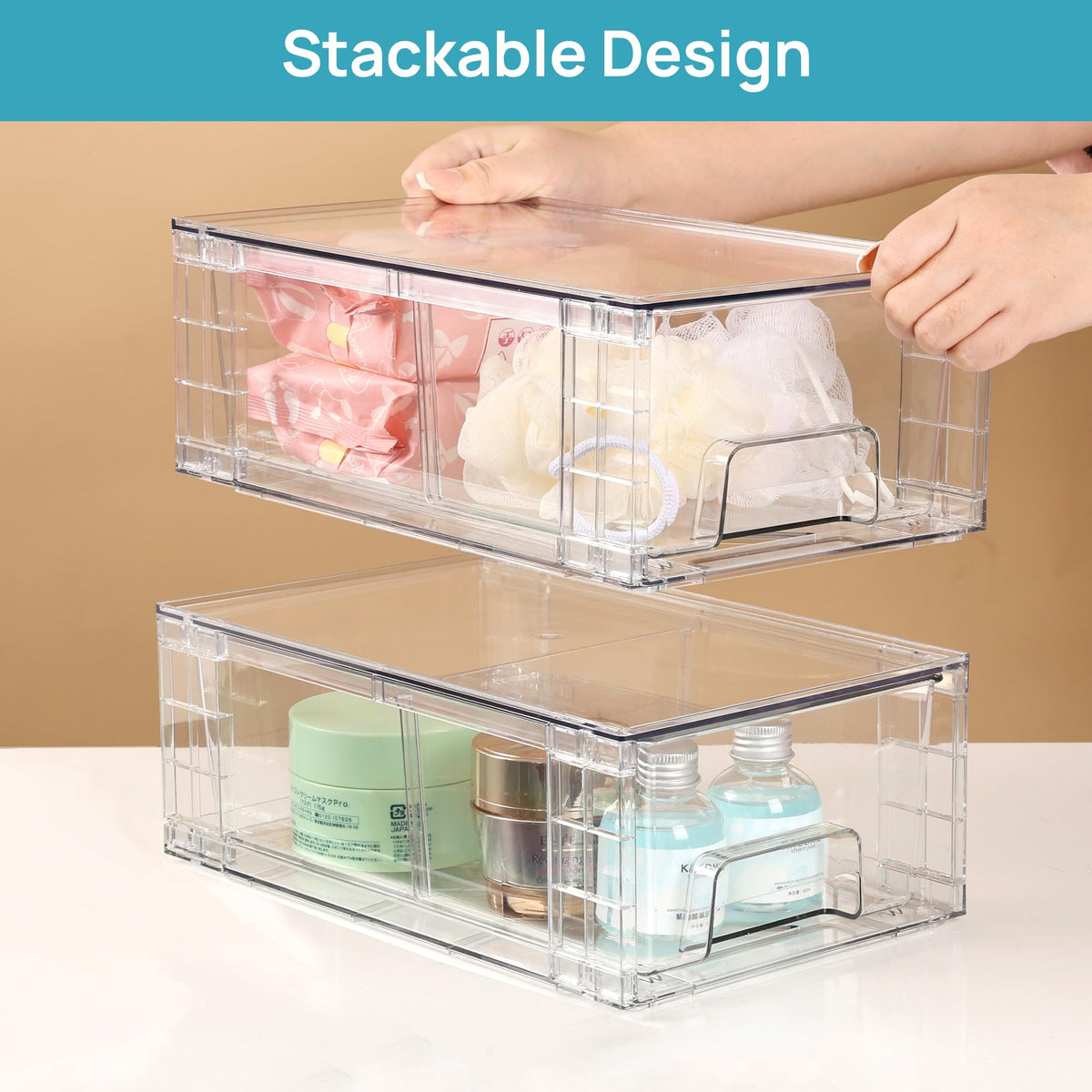 Vtopmart pull-out handles simplify retrieving contents.
