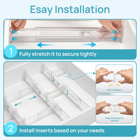 Vtopmart space-saving design maximizes drawer capacity for flatware and tools.