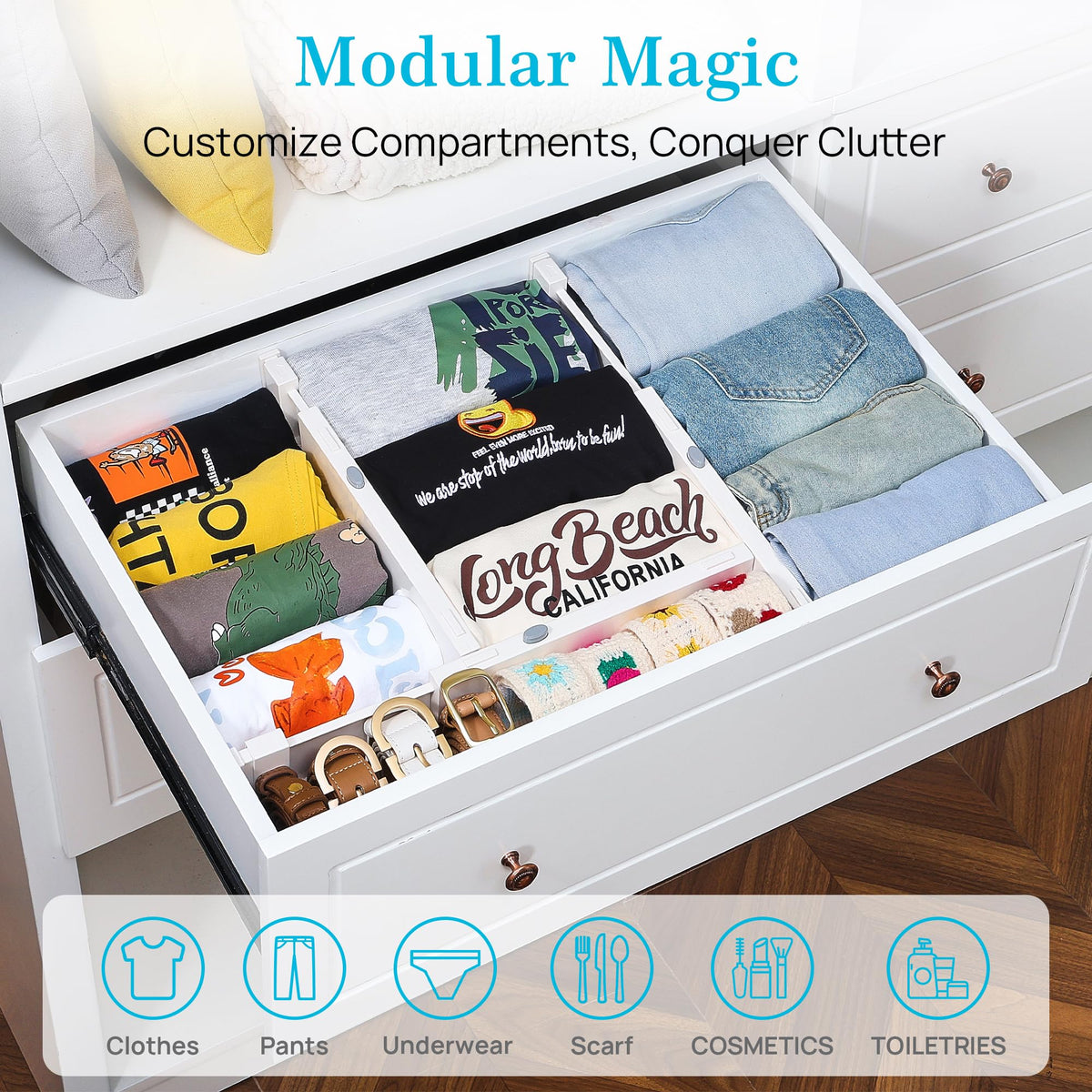 Vtopmart stackable design enables vertical organization in deep drawers.