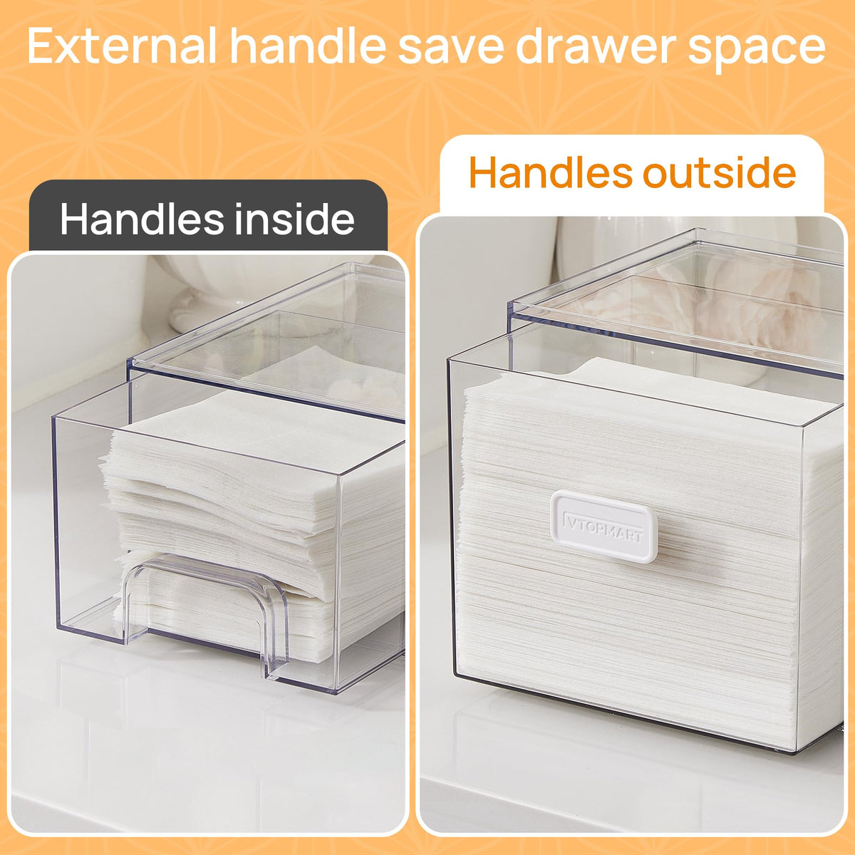 Vtopmart stackable drawer system for vertical laundry storage