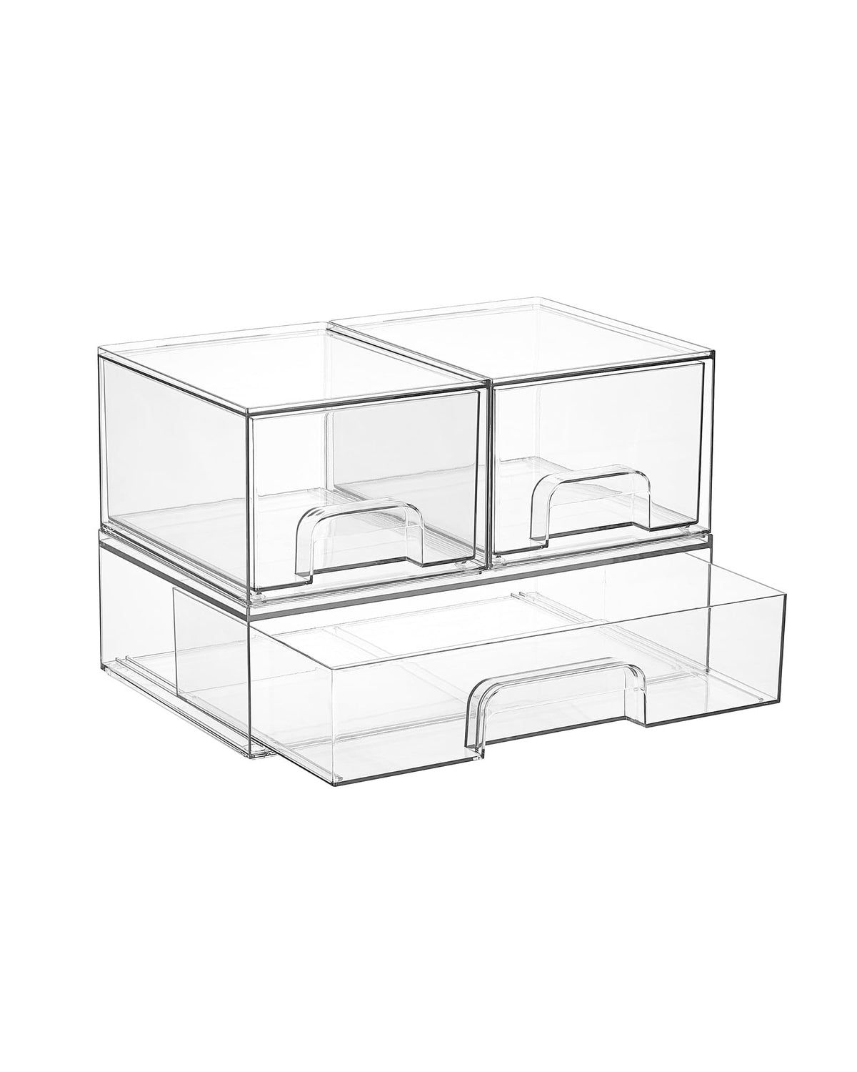 Vtopmart stackable drawers display clear makeup and accessories.