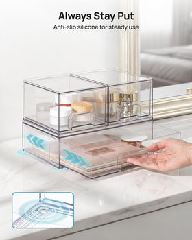 Durable BPA-free plastic fits modern decor.
