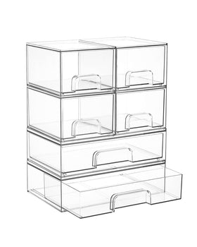 Vtopmart stackable drawers 6-set for compact storage in cabinets.