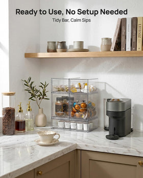 Vtopmart stackable drawers offer clear-view visibility for fast item search.