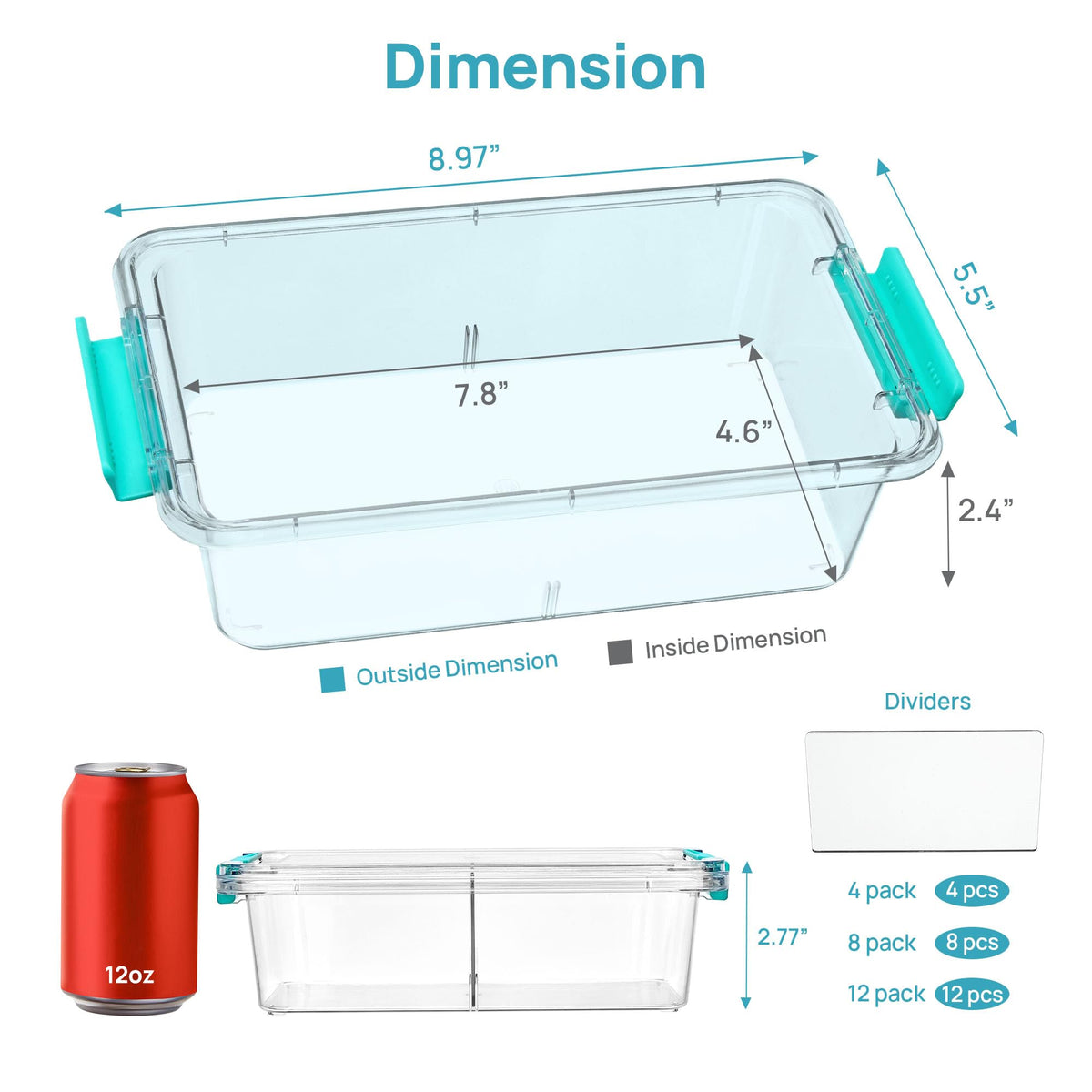 Vtopmart stackable pencil box with lid for space-saving storage
