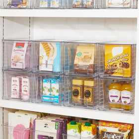 Vtopmart stackable storage two-pack maximizes vertical space in cabinets.