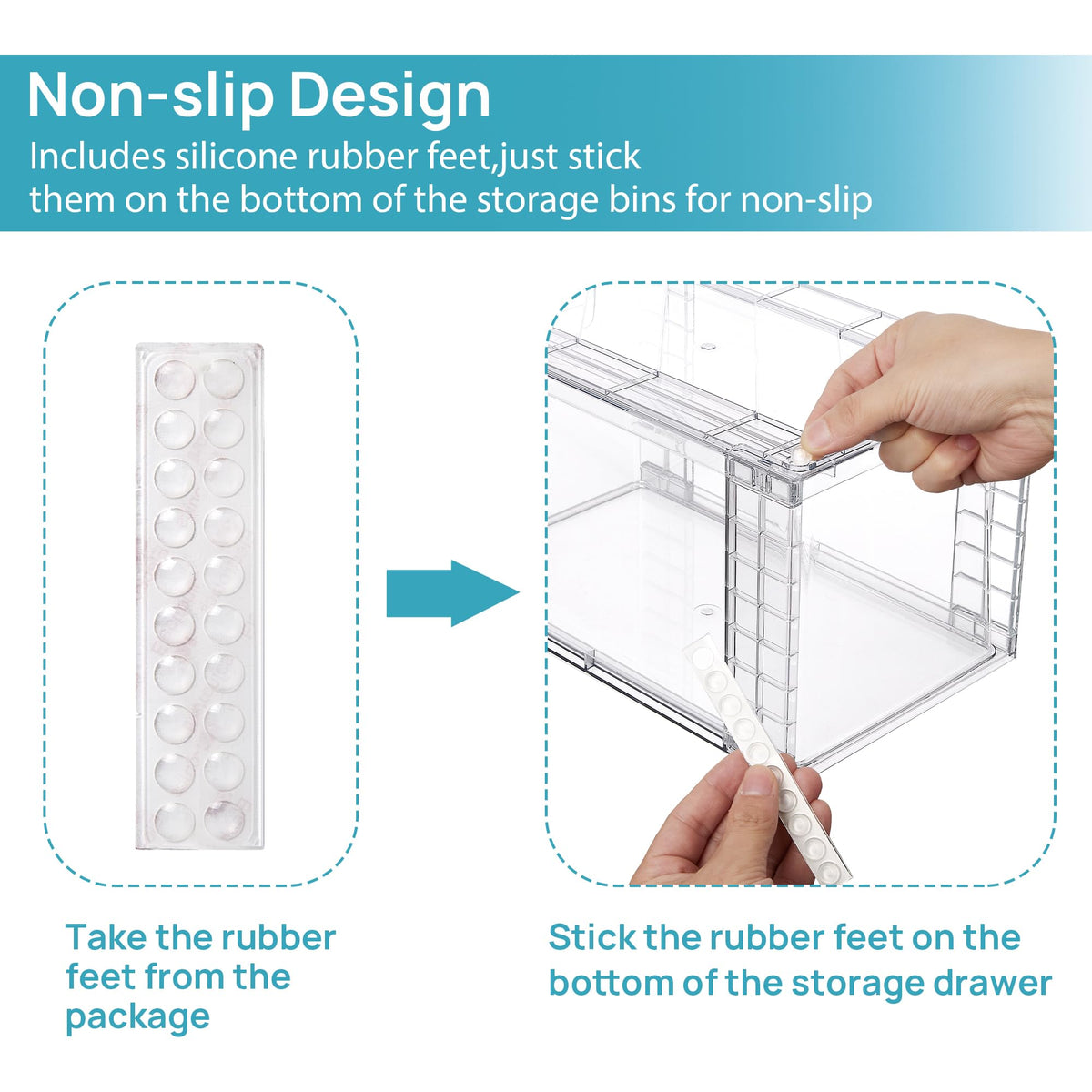 Vtopmart transparent drawer fronts showcase contents while matching modern décor.