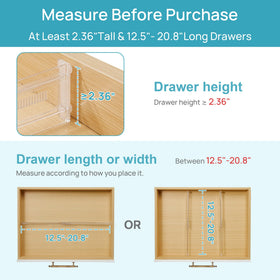Vtopmart transparent sturdy dividers showing clean, visible organization.