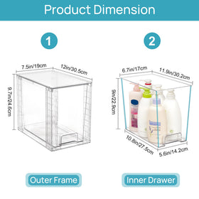 Vtopmart two-drawer organizer ideal for pantry items and vertical storage.