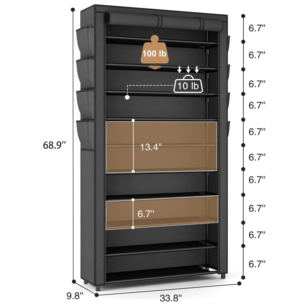 VTRIN dustproof cover on shoe rack keeps footwear clean