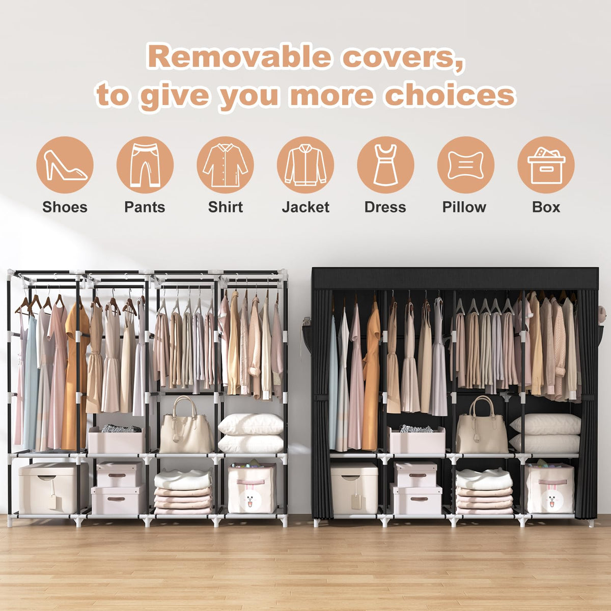 VTRIN portable closet cover provides dust protection for clothes