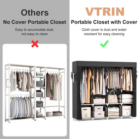VTRIN portable closet with clear instructions for easy assembly