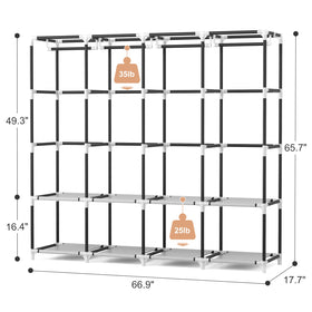VTRIN portable closet featuring four shelves for folded items and accessories
