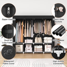 VTRIN portable closet with four side pockets for small essentials