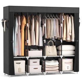 VTRIN portable closet with a 49.3-inch hanging area for long garments