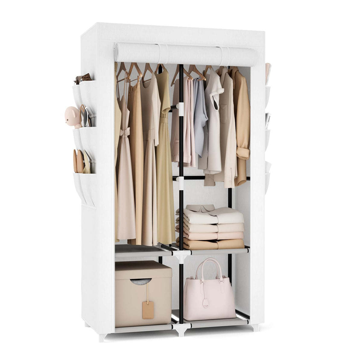 VTRIN portable closet-assembly diagram shows quick setup and sturdy frame.